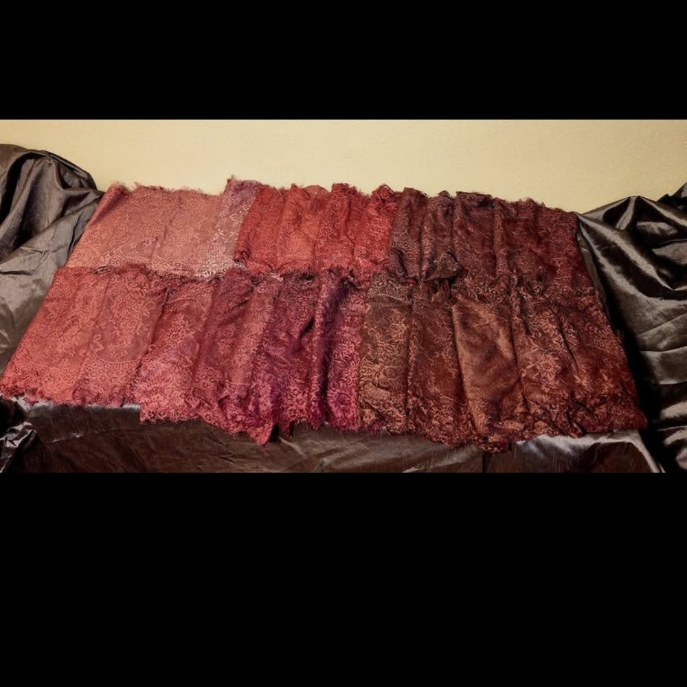 12 Feet Long Elegant Lace Fabric in Rich Tones